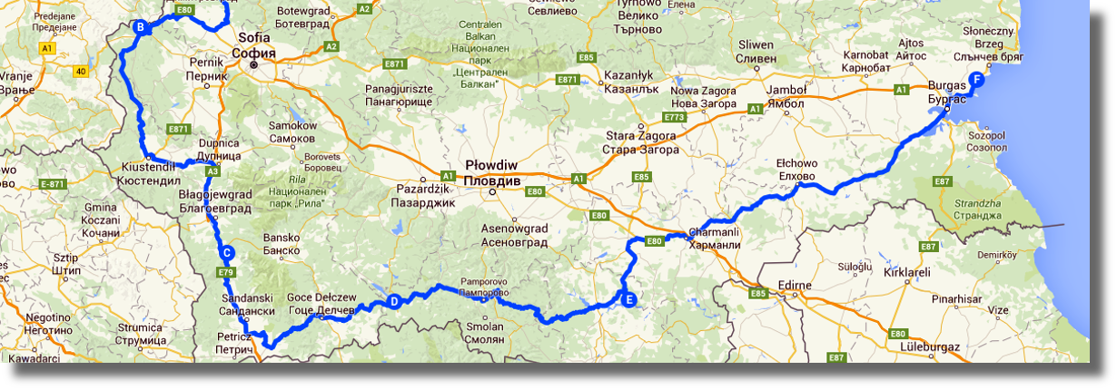Bułgaria 2 - mapa